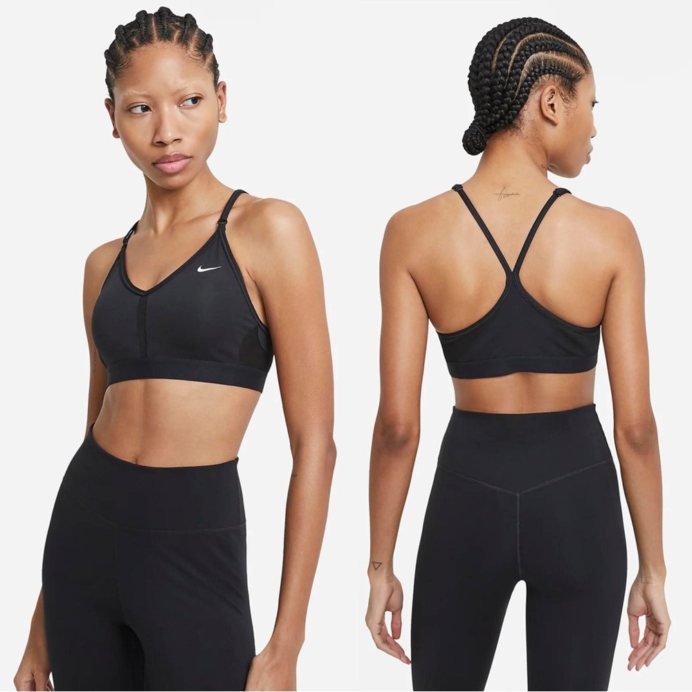 Nike‎ Indy Women's Light-Support Padded V-Neck Sports Bra - S